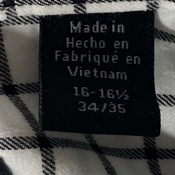 Marc New York Long Sleeve Button Up Dress Shirt White Plaid Size 16 - 35 - Picture 7 of 7